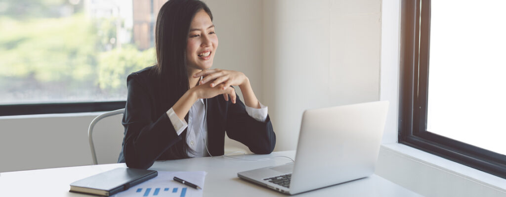 Asian Woman on Video Conference